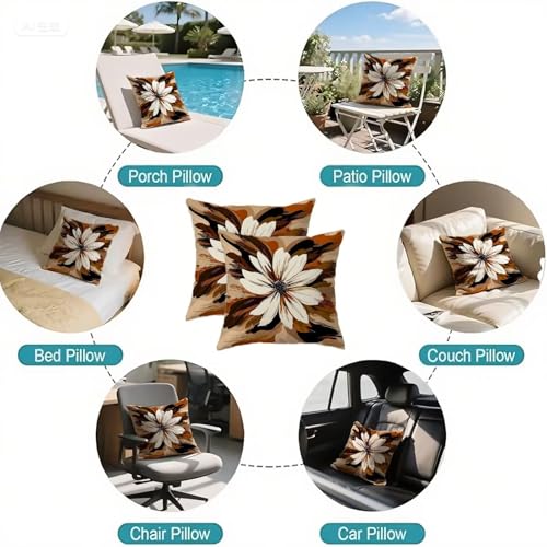 Housse Coussin 65x65cm blanc en lin double face imperméable pour canapé
