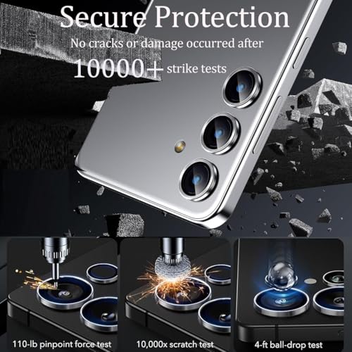 Image of Camera Lens Protector for SAMSUNG GALAXY S25 SILVER HD Clear Camera Lens Case Friendly Scratch Resistant Lens Cover Full Coverage Camera Guard Waterproof Heavy Duty Camera Protector