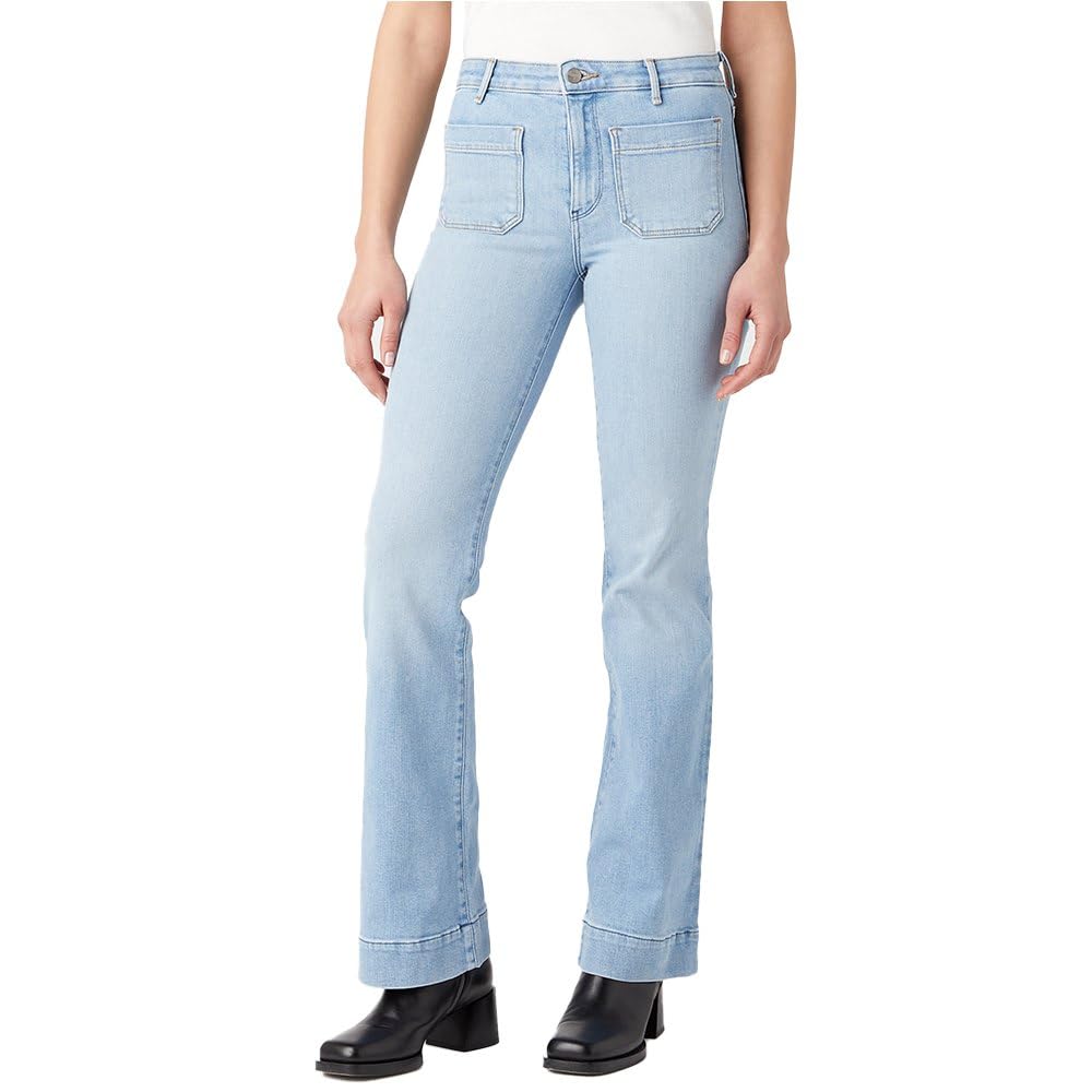 Wrangler Women's Flare Jeans, Blue, 29W x 32L