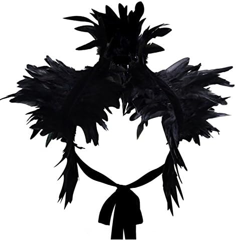 L'VOW Victorian Real Natural Feather Shrug Shawl Shoulder Wrap Cape Gothic Collar