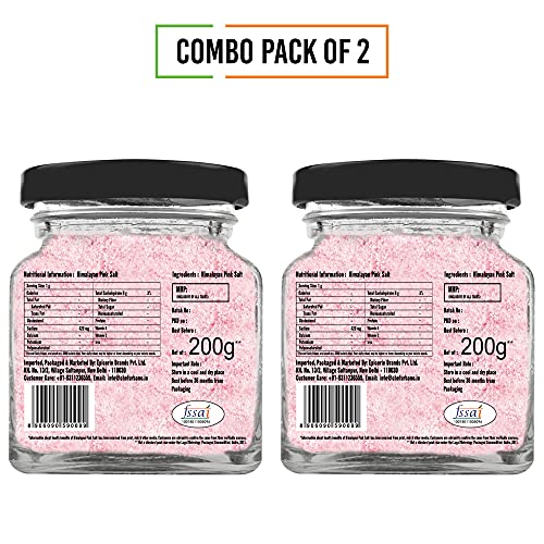 Image of Chef Urbano Himalayan Pink Salt 200g Pack of 2 | Pure & Natural | Mineral Rich Salt | Low Sodium | Packed with 84 Minerals | Glass Bottle