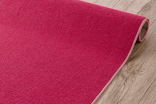 Einfarbiger Teppich Eton für Zimmer, Wohnzimmer, Schlafzimmer, Teppichboden Auslegware, rosa, Verschiedene Größen, 100x300 cm