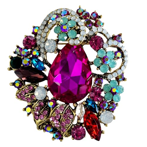 Image of SELOVO Leaf Flower Vine Brooch Pendant Pin for Women Jewelry Scarf Accessory