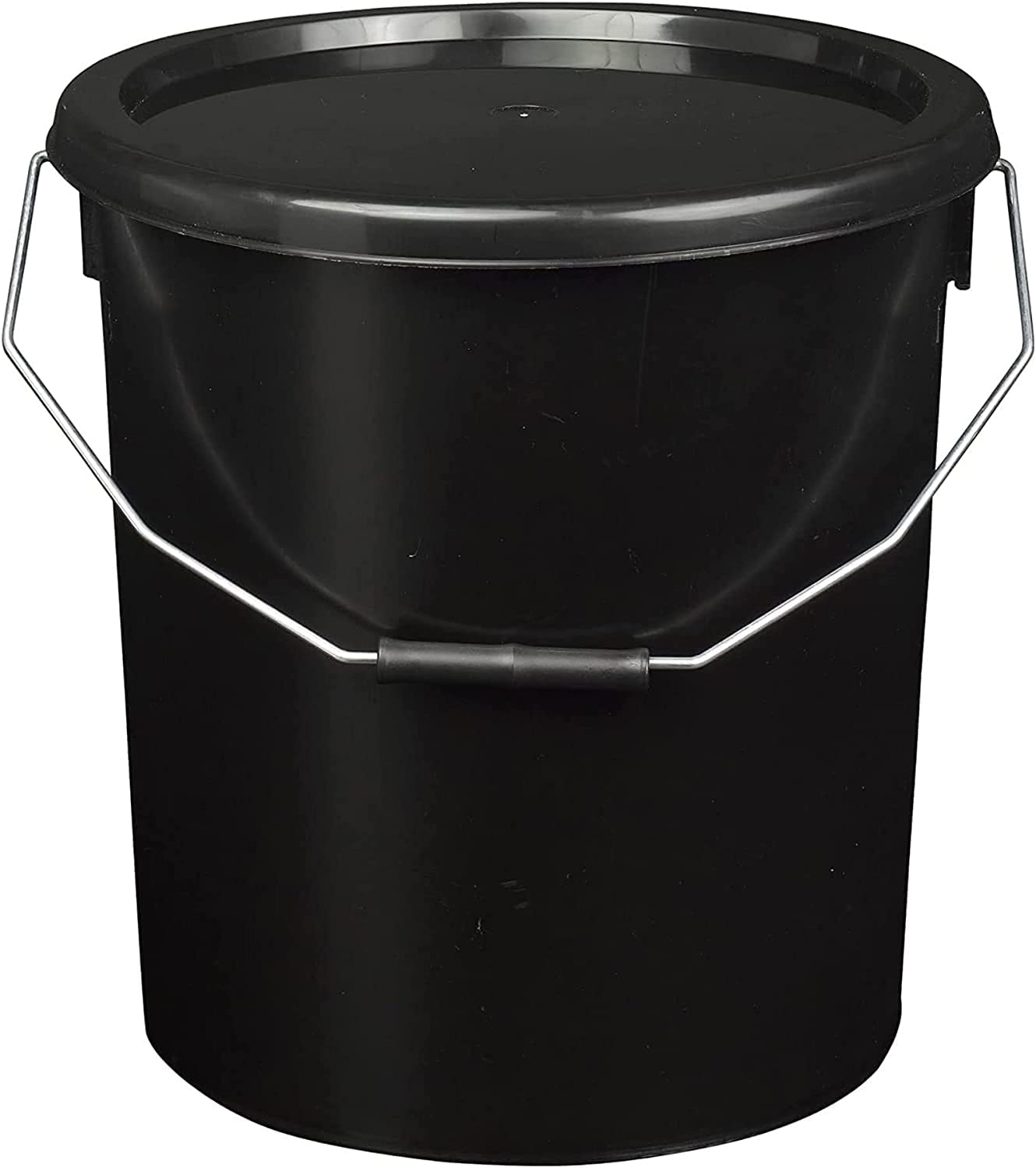 Star Supplies Black Strong Hard Wearing Plastic Buckets With Tamper Evident Lid & Handle 10L (2)