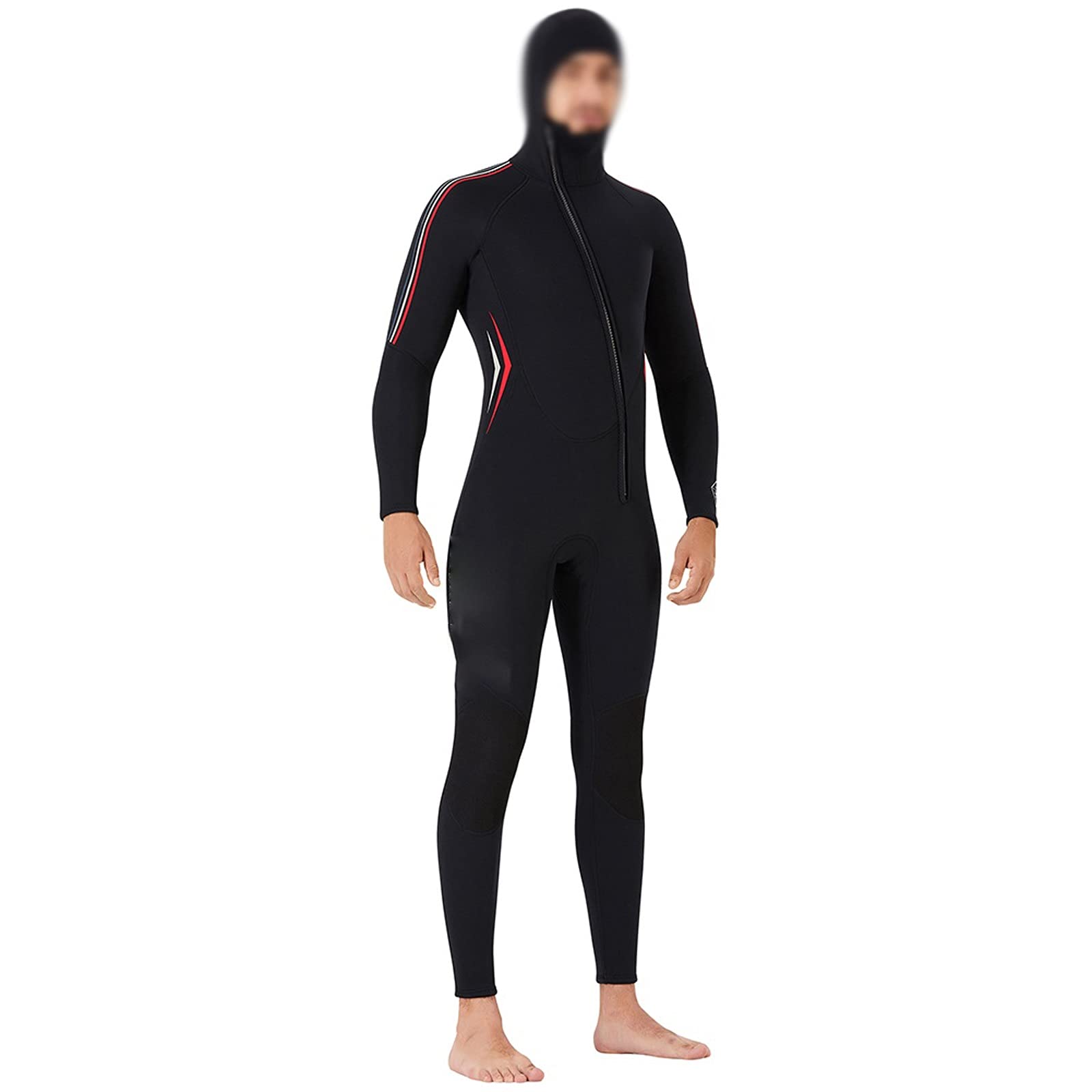 Muta umida per gli uomini Uomini Costume da bagno intero 3mm Neoprene Full Body Cappuccio Muta Protezione Termica Snorkeling Cerniera Abbigliamento