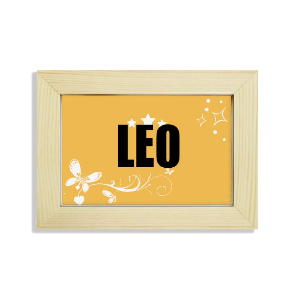 Signo del Zodiaco Leo Escritorio de Madera Marco de Fotos Evita Mesas Aburridas