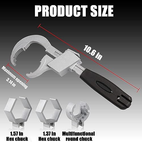 Image of inchVersatile Bathroom Multifunctional Adjustable Wrench | Universal Double Ended Wrench Set with 80mm Large Opening | Perfect for Disassembly & Assembly of Valves, Water Pipes, and Faucets
