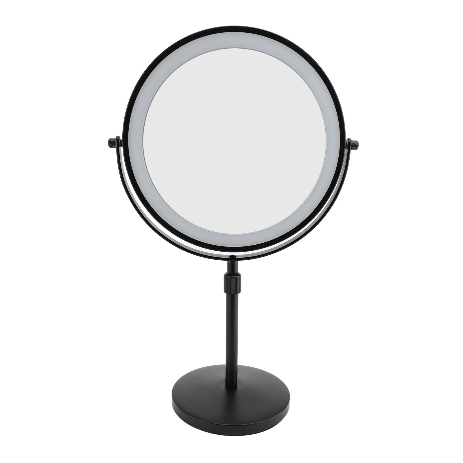 Specchio per il Trucco Illuminato, Design Bifacciale con Luci LED a 3 Colori e Altezza Regolabile, Controllo Touch per vanità e Trucco (5X)