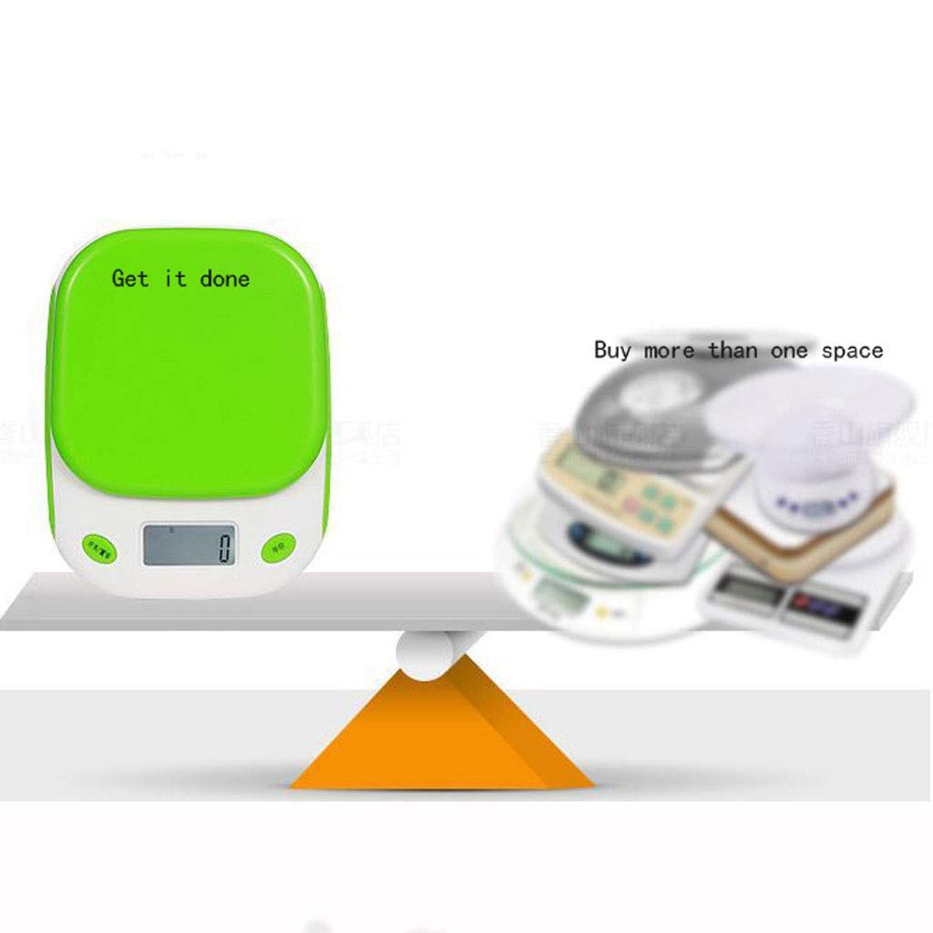 Balance électronique multifonctionnelle Mini tare avec écran LCD pour la cuisson des fruits et légumes (couleur : vert 3 kg/0,1 g) (rose 3 kg/0,1 g).