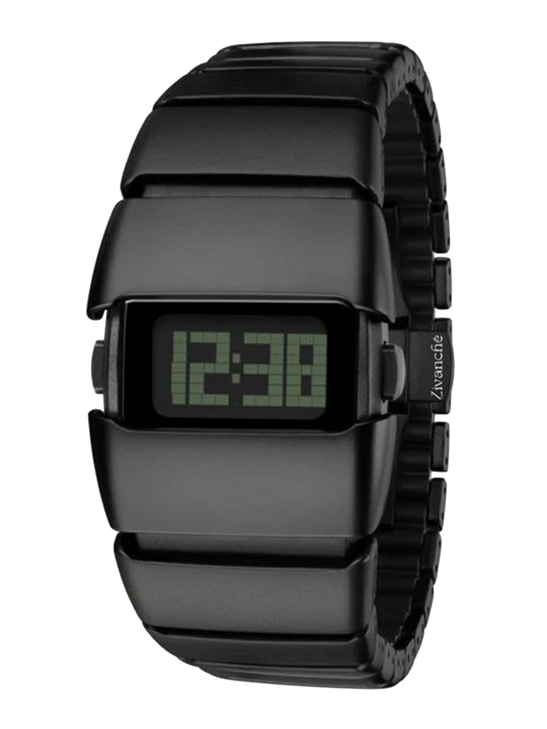 Futuristic Matte Black Integrated Digital Watch for Men-image-33