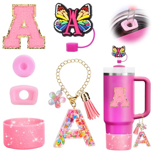 Image of Mity rain 6PCS Cup Accessories for Stanley Cup 30oz 40oz | Tumbler Initials Cute Decoration for Stanley Letter A
