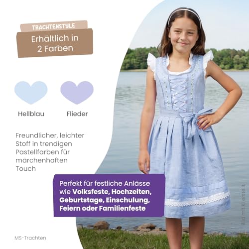 MS-Trachten Kinderdirndl Lina (128, Flieder)