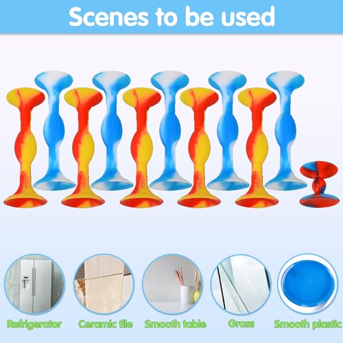 HugOutdoor Ice and Fire Color 10Pcs Suction Cup Darts 11 CM Large Size Silicone Sucker Soft Dart Kids Sticky Toy Indoor Outdoor Throwing Games - Image 4