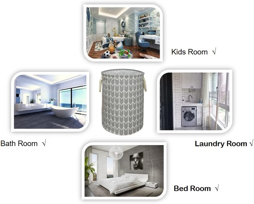 Miniatura 3 de Cesta redonda para ropa sucia, cestas de almacenamiento para guardería, cestas de regalo para el hogar, oficina, decoración del hogar