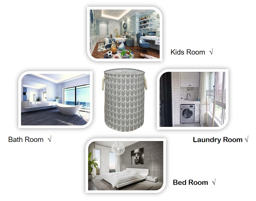 Image of Round Laundry Basket Storage Bins Nursery Hamper Gift Baskets for Home,Office,Home Decor