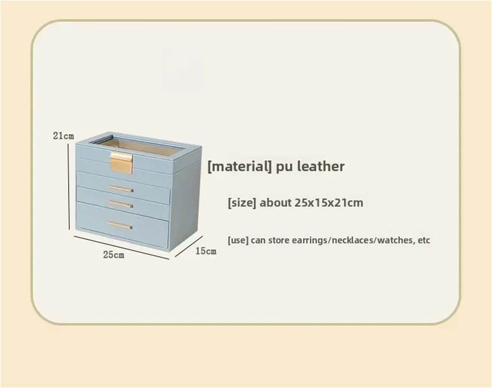Large Capacity Multi-Layer Drawer Jewelry Box Storage Case For Rings Earrings Necklaces PU Leather Cosmetic Bag para Joyas y Pendientes