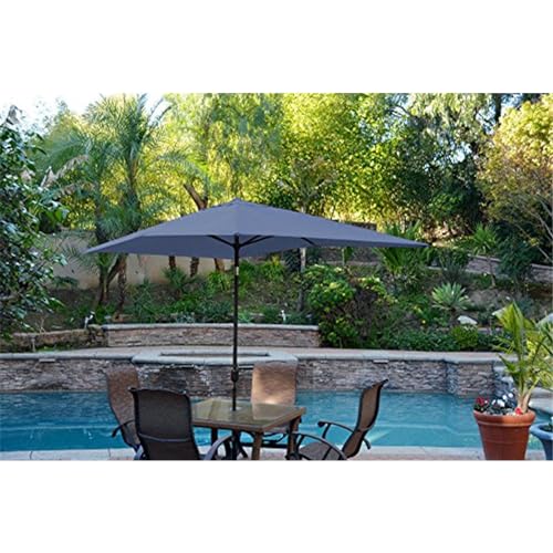 Maykoosh Victorian Vintage Aluminum Patio Market Umbrella Tilt W/Crank- Black Pole