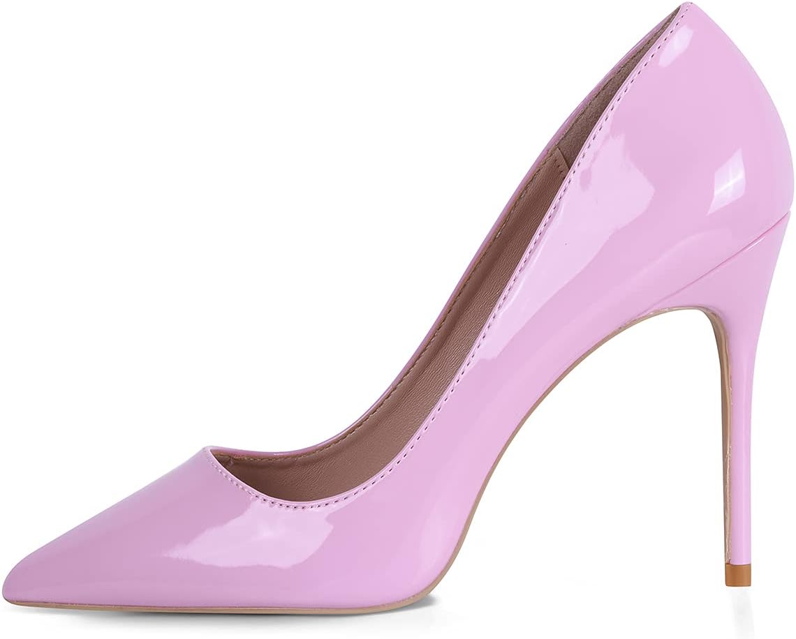 GENSHUOWomen's Closed Toe Stiletto High Heels Dress 4 Inch Heeled Pointed Toe Party Homecoming Wedding Pump Shoes