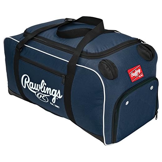 Rawlings Covert Player Duffle Bag, Navy Blue, 26" L x 13" W x 13" H