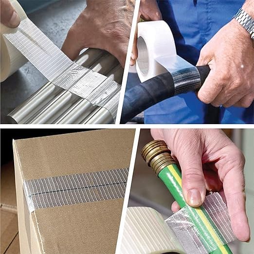 Image of Mario Cross Filament Tape 48mm x 50m (2Inch)-Strong Fiberglass Tape for Cricket Bat Protection, Crack Repair & Bat Face Shielding, Strong Strapping & Export Box Sealing, Industrial Security Packaging
