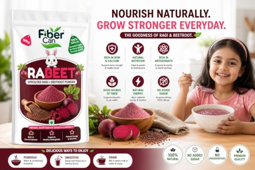 Image of Rabeet Powder 500g | Sprouted Ragi Beetroot Mix for all ages. Natural Fiber and Vitamins