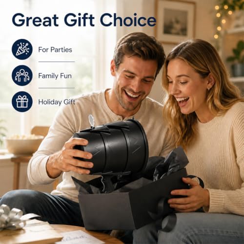 Air Cannon Toy Handheld Bullseye Air Blaster Gun for Adults | Single Shot Air Vortex Cannon Toys, Bullseye Blaster Air Shooter Blowing Gun for Family Party (Black01) — view 3