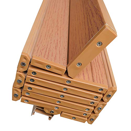 INMOZATA Folding Doors Internal PVC Plastic Features Artistic Patterned Glass Internal Doors with Handle Sliding Concertina Door Panel Divider (Natural, Thickness 10mm) - Image 5