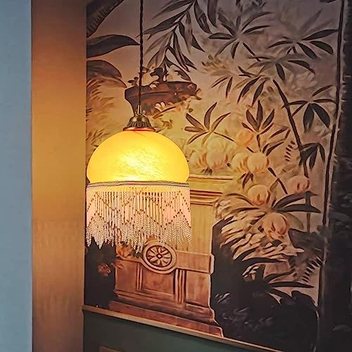 Candelabro de borla de vidrio con base de latón para iluminación E27 francesa 3