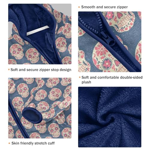 Skull Boys Fleece Coat,Children's Zip-Up Hoodie Jacket,Baby Warm Fashion Outerwear 3-10T,A1133333