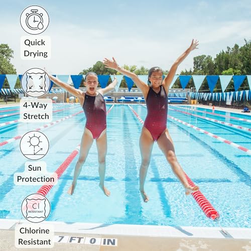 Sporti Solid Wide Strap One Piece Swimsuit Bathing Suit for Girls with UPF Protection and Racerback Style Youth Old Version3