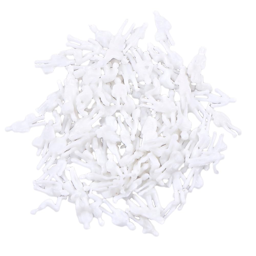 ZJIA 1:300 Scale White Unpainted Model Figure Train Passenger DIY Paint (Pack of 100)
