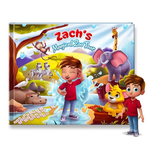 Personalized Zoo Book - Custom Book About Animals - Your Child is The Star of The Story - Book for Kids Aged 0-7