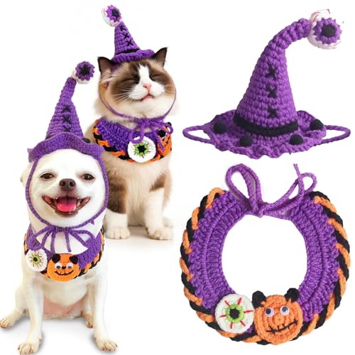 SEHFKKD Small Dog Halloween Costume Cute Cat Costume Set Funny