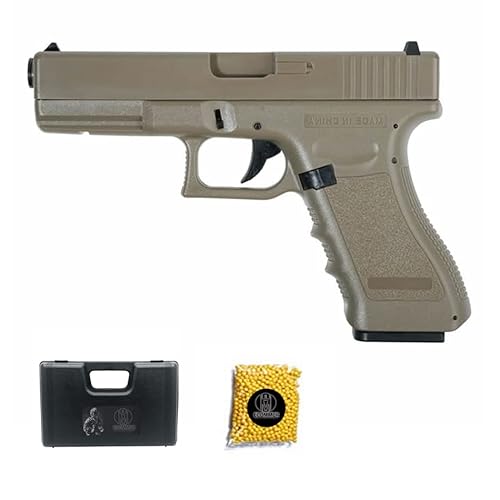 Pistole cm.030 G8 Tan elektrisch (6 mm) | Airsoft-Kurzwaffe Typ Glock 18 halbautomatisch + Koffer und Kugeln (Leistung: 0,5 Joule) Pistole cm.030 G8 Tan elektrisch (6 mm) | Airsoft-Kurzwaffe Typ Glock 18 halbautomatisch + Koffer und Kugeln (Leistung: 0,5 Joule)