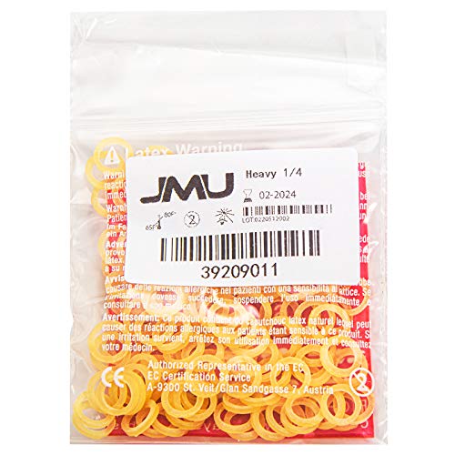 Image of JMU 100 pack Orthodontic Elastics 1 /4 Heavy, Intraoral Dental Rubber Bands | Latex Free Elastic Bands, Orthodontic Rubber Bands for Braces, 6.5 oz, Made in USA