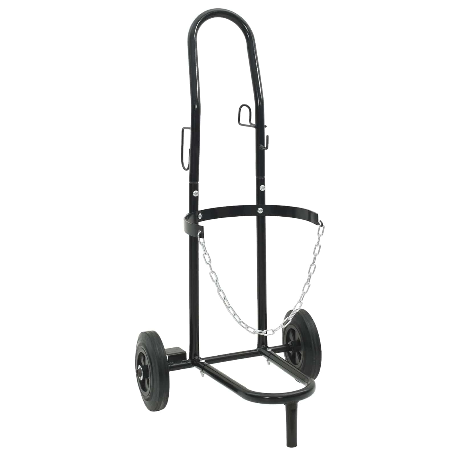 Handwagen Stahl Schwarz und Rot 49 x 49 x 101 cm pulverbeschichtet Transportwagen Sackkarre Rollwagen für drinnen und draußen vielseitig nutzbar mit robuster Plattformwagen Funktion