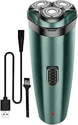 Barbeador Elétrico Recarregável 2 em 1 Compacto Precisão e Sem Irritação Bivolt USB 3 Lâminas Rotativas Duplas