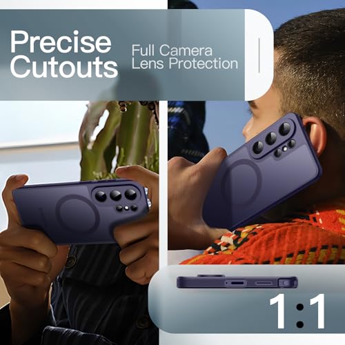 Image of JETech Magnetic Cover Case for Samsung Galaxy S26 Ultra, Compatible with MagSafe, Camera Lens Full Protection, Translucent Matte Back Shockproof Phone Cover (Heron Purple)
