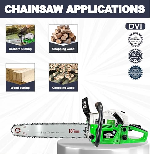 Image of DVI Heavy Duty Forester Chainsaw With 2 Stroke 58CC Air Cooled Petrol Engine Power With 18 inch inch Blade /Bar Ideal Use For Farm, Garden Tree Cutting, Wood Cutting.