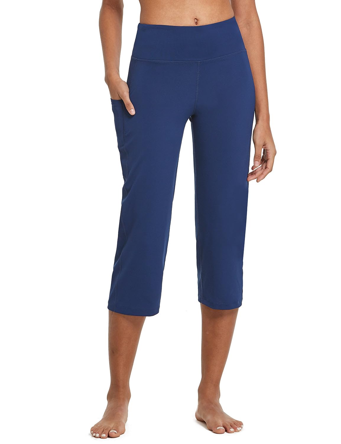baleaf Women's Capri Pants with Pockets Wide Leg