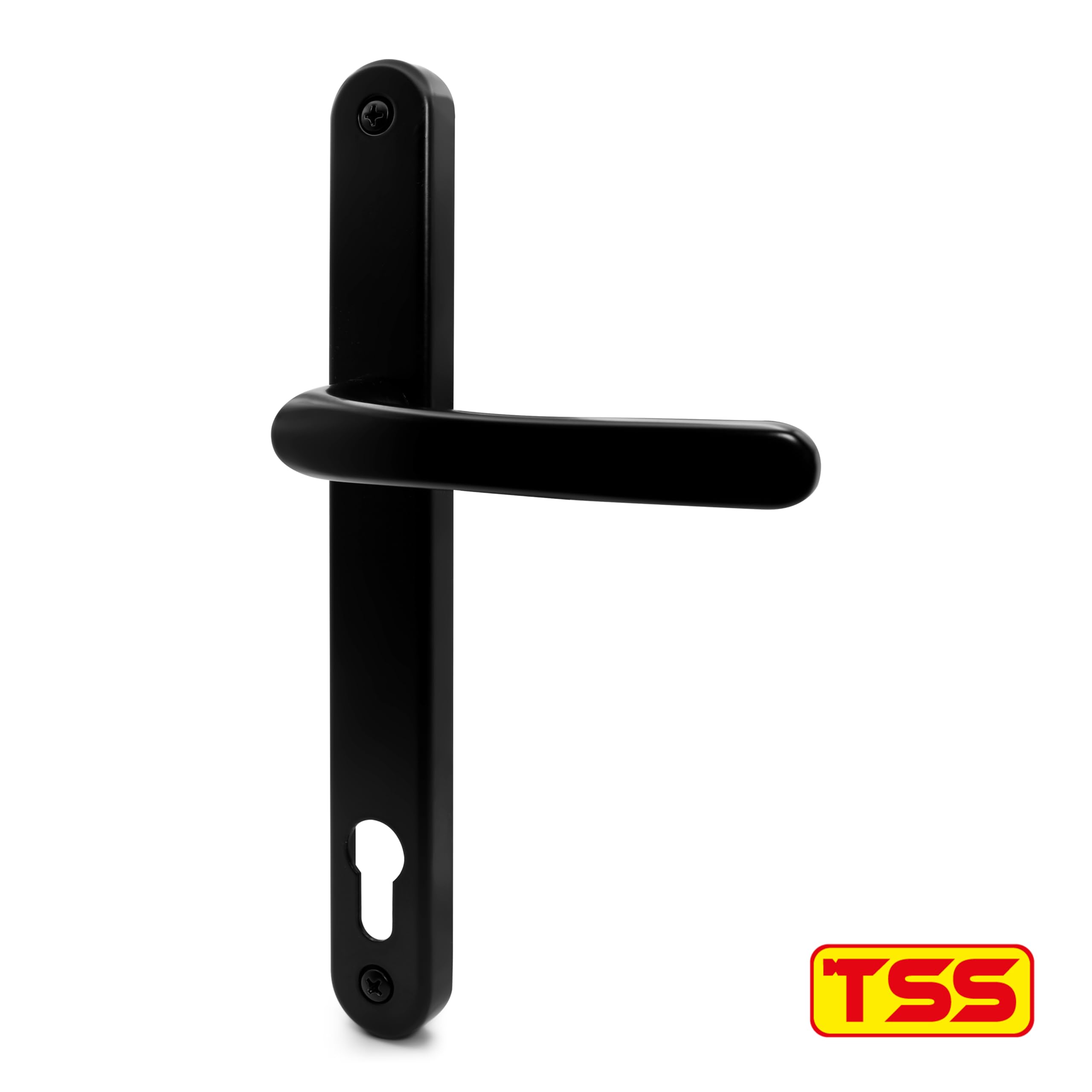 TSS Black UPVC Door Handle Pair Set, 117mm PZ (Centres), Sprung, Lever Lever, 237mm Screw to Screw (Screw centres) - Image 4