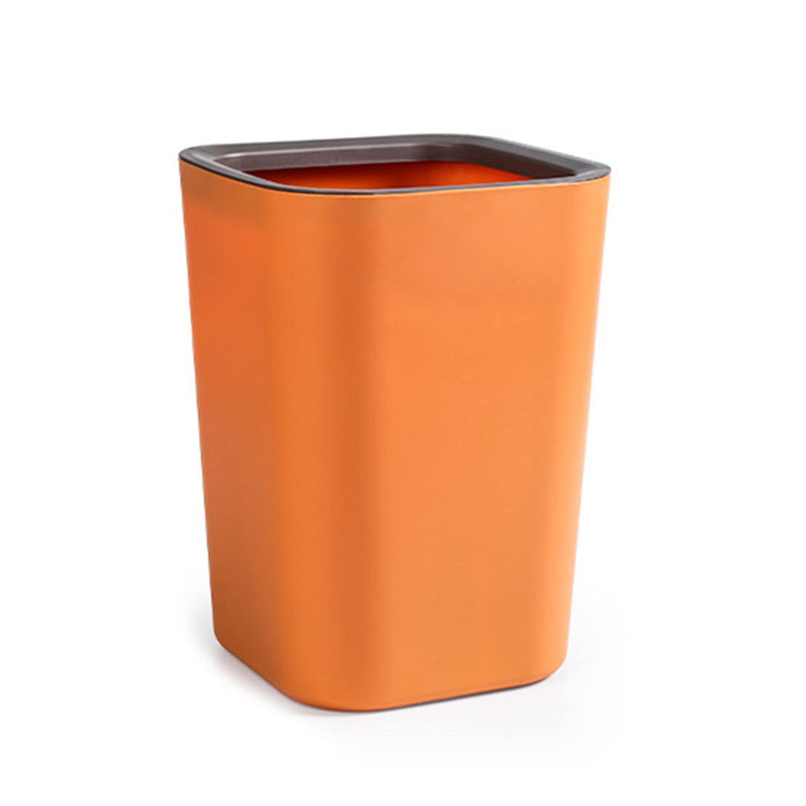 EXCBIOZ Trash Can,Trash Can Press Trash Bag Waste Paper Basket Garbage Container for Home Kitchen Living Room Office Bathroom Trash Bucket, 7.87x7.87x10.23in, Orange
