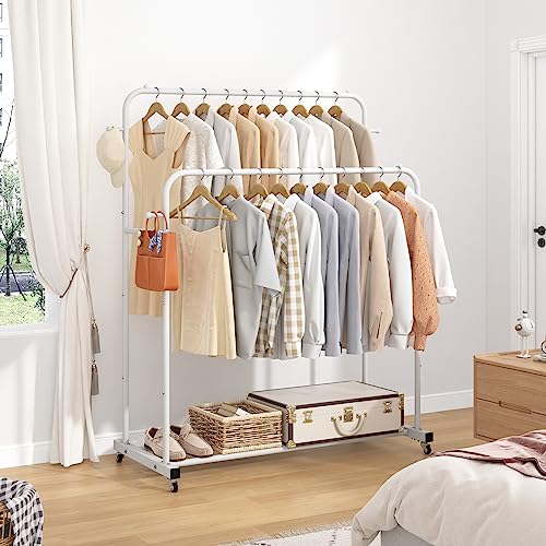 Laiensia Double Rods Garment Rack With Wheels thumb #3
