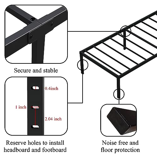 Upcanso 16 Inch Twin Bed Frames No Box Spring Need Heavy Duty Metal by Upcanso - Used condition - Image 7
