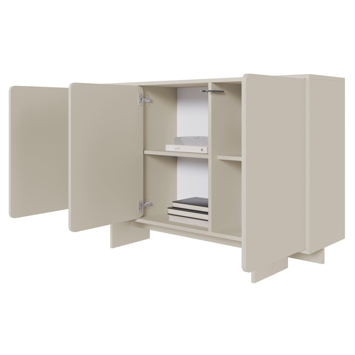 Selsey Wuwu - Cassettiera a 3 ante, 150 cm, con spinta verso l'aperto, colore: grigio/beige