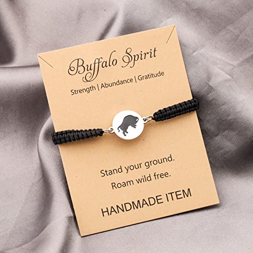 MAOFAED Buffalo Gift Buffalo Spirit Strength Abundance Gratitude Buffalo Bracelet for Men Women2