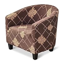 TIANSHU Poltrona Da Cocktail Chesterfield Fodere Coprisedia, Elasticizzato Jacquard Antiscivolo Fodera Per Sedia Da Club Antiscivolo Copripoltrona Rimovibile Universale(Nero
