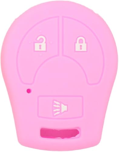 SEGADEN Funda protectora de silicona compatible con Nissan CV2506 con llavero remoto de 3 botones, color rosa