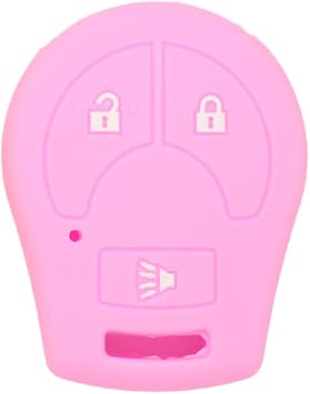 SEGADEN Silicone Cover Protector Case Holder Skin Jacket Compatible with Nissan 3 Button Remote Key Fob CV2506 Pink