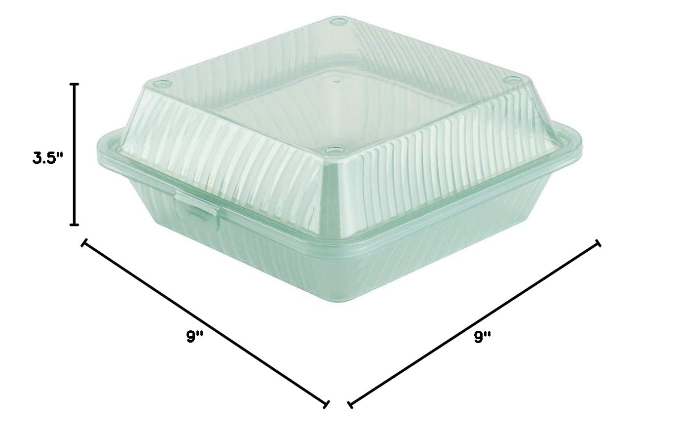 G.E.T. EC-10-1-JA Single Entree Take-Out Food Container, 9"x 9", Jade (Set of 12)